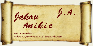 Jakov Anikić vizit kartica